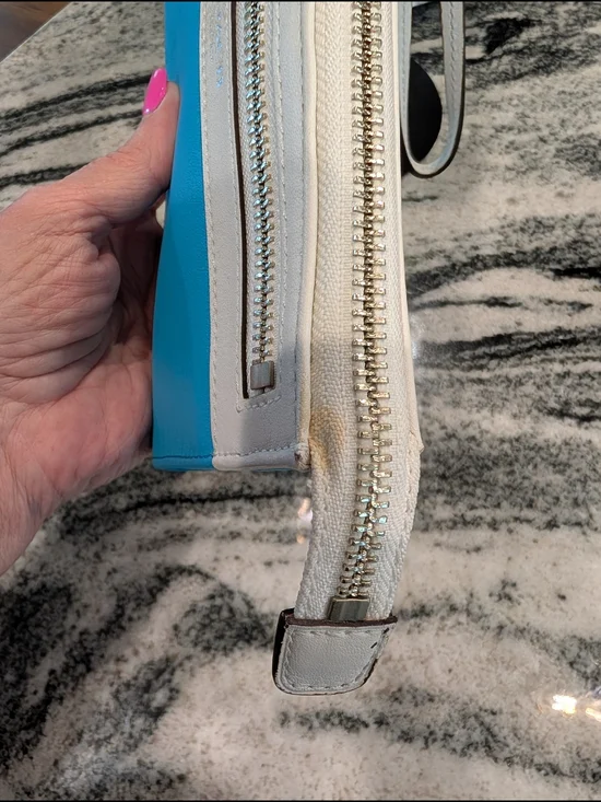 Coach Blue and Cream Wallet Wristlet - Picture 5 of 5